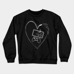 Coffee Gaming  Heart Coffee And Gaming Lovers Gift Crewneck Sweatshirt